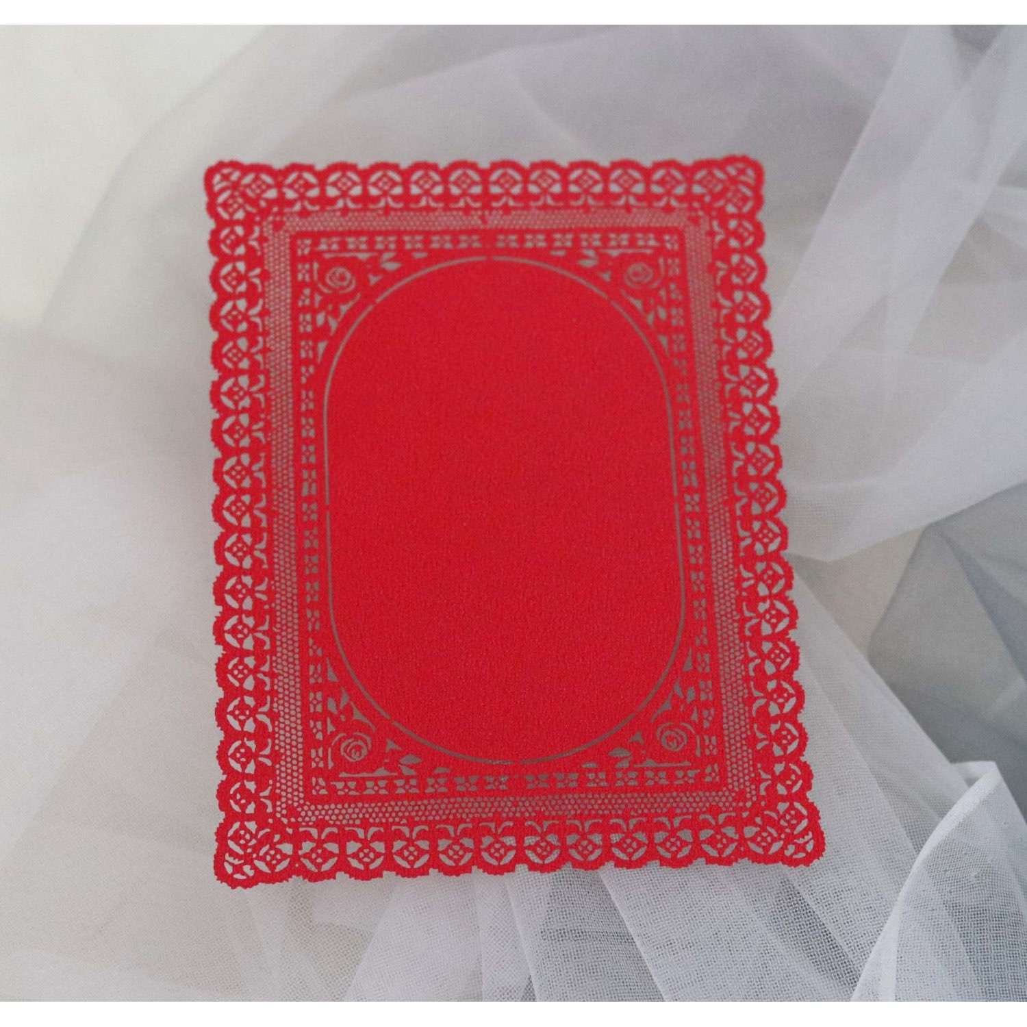 Marriage Invitation Card Laser Cut Iridescent Paper Small Card Lace Invitation 